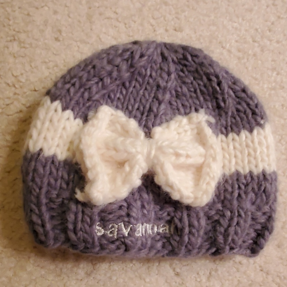 "Savannah" baby hat.